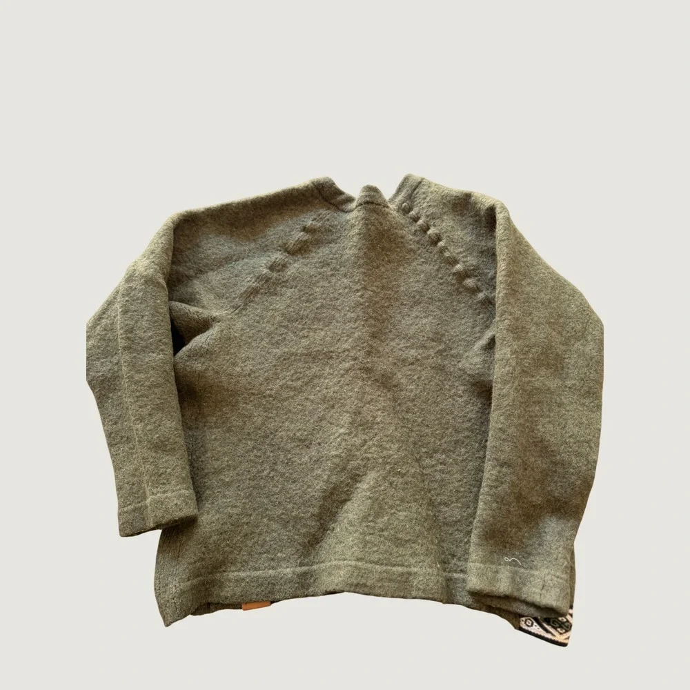 Paka Apparel Kids Royal Alpaca Wool Blend Crewneck Sweater Green Medium
